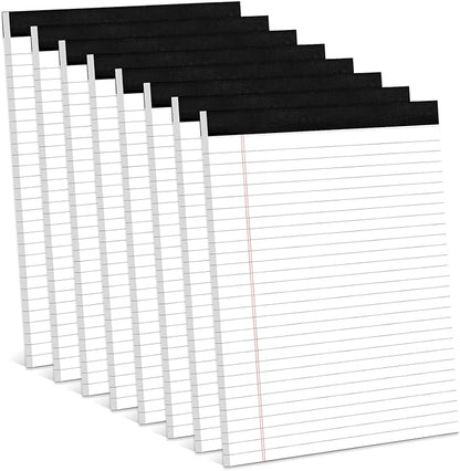 8 Pack White Legal Pads 8.5 x 11 Wide Ruled Note Pads 8.5 x 11" Legal Ruled Writing Pads for School 30 Sheets White Lined Paper Pads Notebook for Work Legal Notepads for Office Pad of Paper for Home