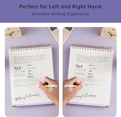 Top Spiral Notebook 8.5x11 in,Steno Notebooks Top Spiral 240 Pages, Inner Pocket College Ruled, Hardcover Steno Pads, Left-Handed,Spiral Notepads for Work, School, Office, Business