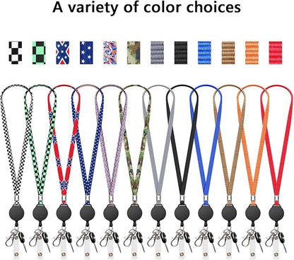 6 Pack Retractable Badge Lanyards and ID Badge Holder, Strap Lanyard with Swivel Metal Clasp for Badge Holders, Keychains, Offices, Staff, Students, Employees, Orange