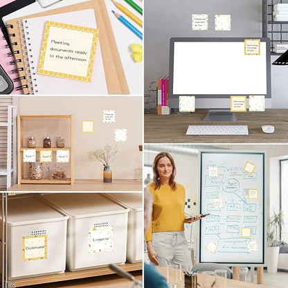 9 Pieces Bee Sticky Notes Adhesive Bee Memo Notes Self-Stick Note Pads for Spring Summer School Office Home Supplies Students Teachers Presents, 9 Styles