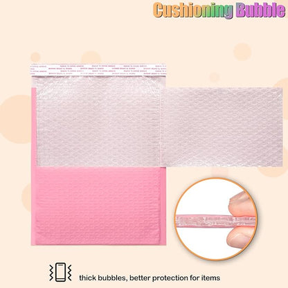 8.5x12 Inch Bubble Mailers 40 Pack, Self Seal Padded Envelopes for Small Business, Waterproof Shipping Bags, Light Pink