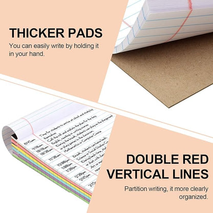 Utron 6 PCS Small Legal Pads 5x8 Colorful, Narrow Ruled Small Note Pads 5x8, Micro Perforated Writing Pad, College Ruled Legal Notepads 5x8 for Study, Office, To-Do Lists(30 Sheets/Small Notepad)