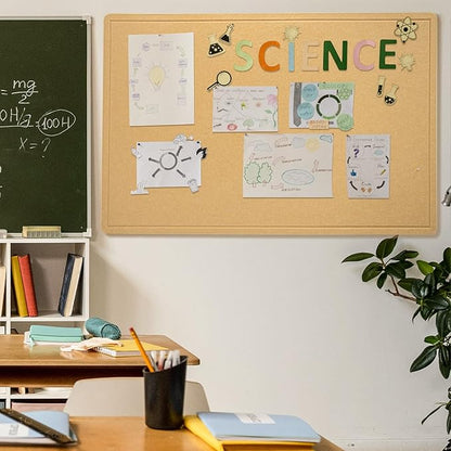 Large Bulletin Board - 60" x 36" Decorative Felt Board, Extra Large Foldable Pinboard, Corkboard Alternative for Memos, Photos, Pictures - Ginger Yellow