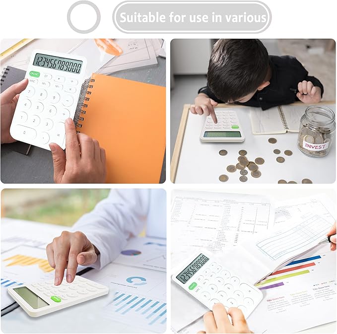 VEWINGL Standard Calculator 12 Digit,Desktop Large Display and Buttons,Calculator with Large LCD Display for Office,School, Home & Business Use,Automatic Sleep,with Battery