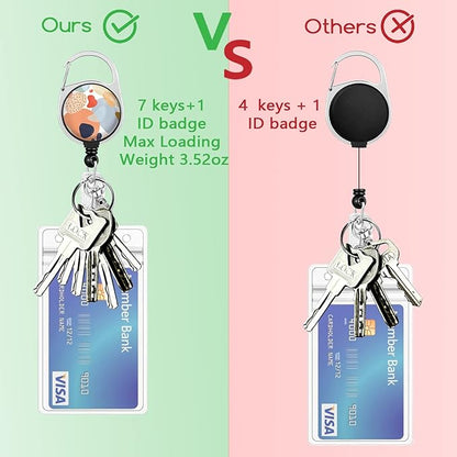 ID Badge Holder with Breakaway Lanyard, Retractable Badge Reel Heavy Duty, Cute Lanyards for ID Badges Ajustable, Teacher Nurse Work Office Gifts, Boho Abstract Art Design