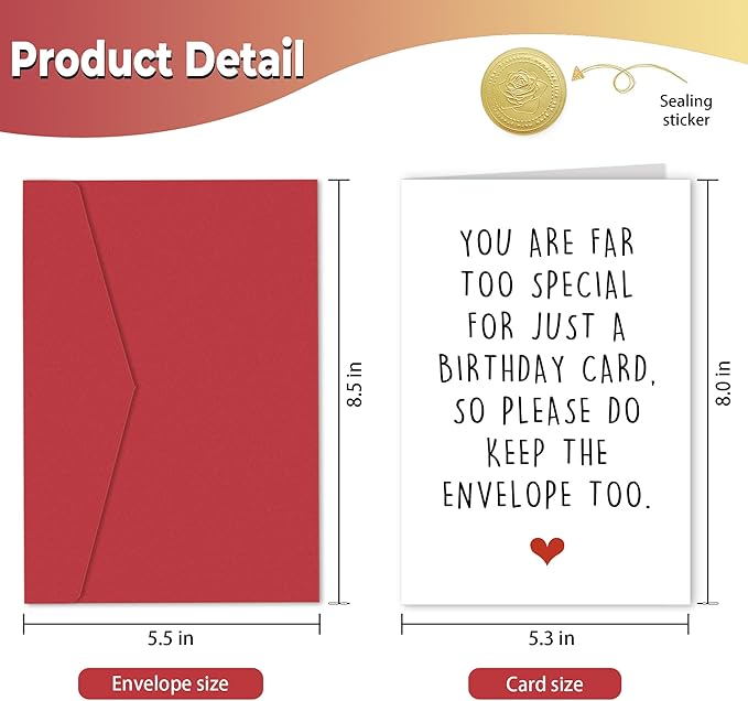 Funny Birthday Cards for Friends, Hilarious Birthday Card for Him Her, You Are Far Too Special For Just A Birthday Card So Please Do Keep The Envelope Too