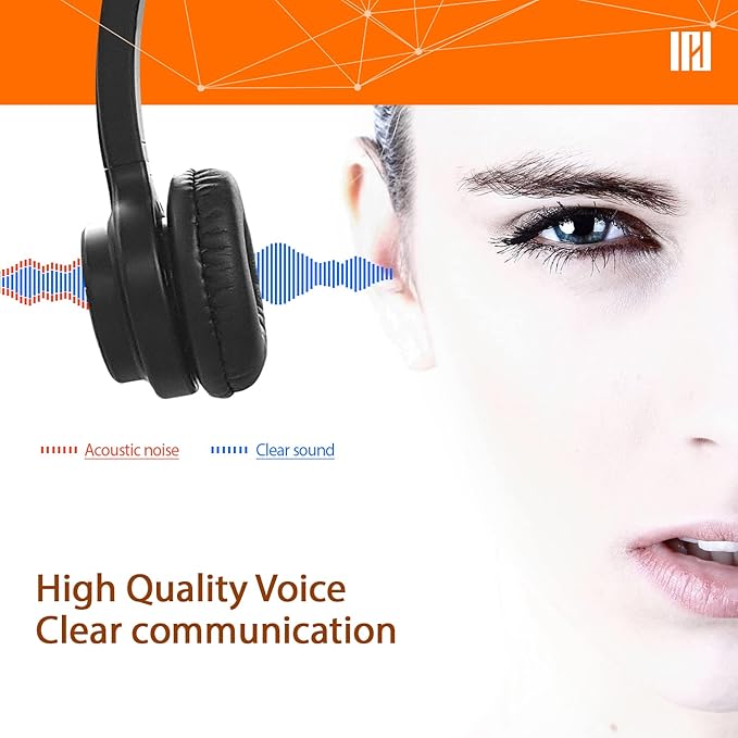 IPD IPH-255 Phone Headset with Noise Cancelling Microhone for Office and Call Center- Comapatible with Polycom VVX,Aastra,Avaya Digital, Nortel, Samsung,Mitel landline Phones