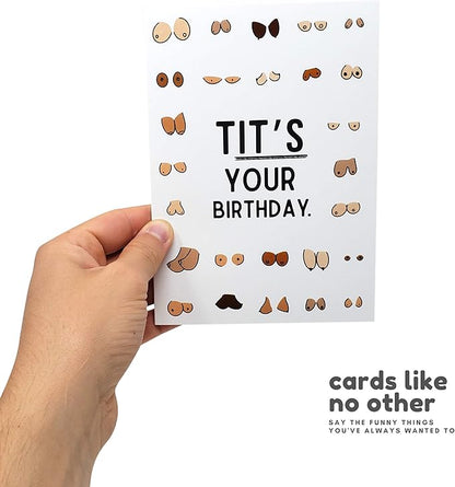 Sleazy Greetings Funny Birthday Card For Women or Men | Cheeky Boob Card For Him Her | Best Friend Bday Card with Matching Envelope | Tit's Your Birthday