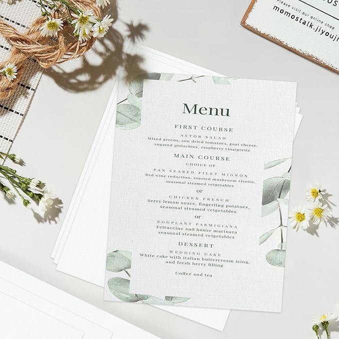 100 Sheets Linen Textured Cardstock Paper, 8 1/2 x 11" Blank White Printer Paper for Invitation Cards Making Office Printing Crafting Scrapbook DIY Projects, 92 lb Cover