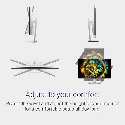 Dell S2721QS Monitor 27 Inch, 4K UHD (3840 x 2160) IPS Display, Ultra-Thin Bezel, AMD FreeSync, HDMI, DisplayPort, VESA Certified - Silver