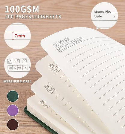 Lined Journal Notebook for Women Men, A4 Hardcover Leather Journals for Writing, 200 Pages Thick Paper, Daily Journal Notebook for Work, School, Note Taking, Business, Travel, College Ruled