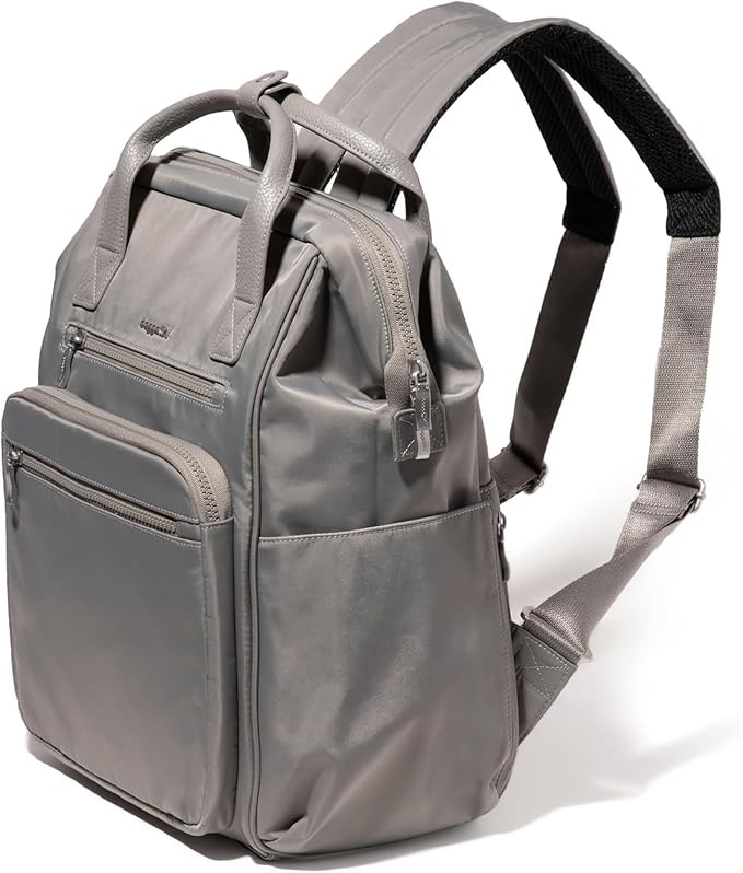 Baggallini Chelsea Laptop Backpack, Steel Grey Twill