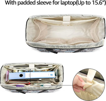 CURMIO Work Tote Bag for Women, Utility Work Bag with Pockets and Compartments for Laptop, Dandelion (Bag Only, Patent Design)