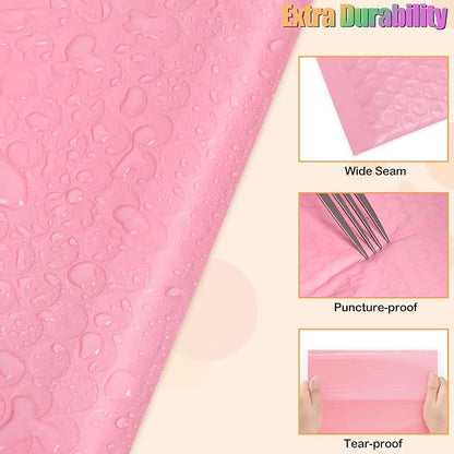 8.5x12 Inch Bubble Mailers 40 Pack, Self Seal Padded Envelopes for Small Business, Waterproof Shipping Bags, Light Pink