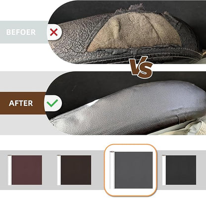 CHEIGHY Leather Repair Kit Self Adhesive Leather Repair Patch for Furniture 15.7X78.7 inch Vinyl Repair Kit for Couches Car Seats Sofa Office Chair Belt Jackets (Dark Grey)