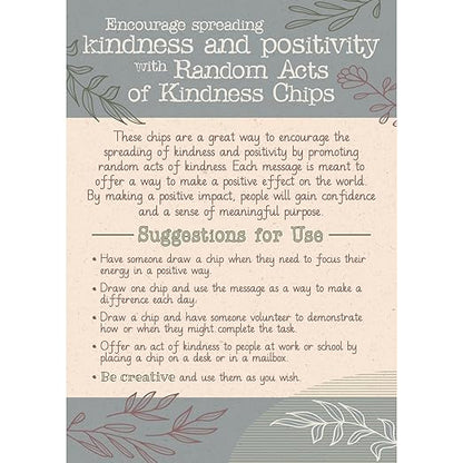 Really Good Stuff Classroom Random Acts of Kindness Chips – Set of 40 – Practice Spreading Kindness & Positivity to Others – Social-Emotional Learning – SEL for The Home and Classroom