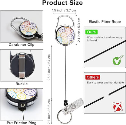 Cute ID Badge Holder with Lanyard Retractable Badge Reel Clip Funny Lanyards for ID Badges Name Tags Keychain for Office Teacher Doctor Student Women Men Nurse Accessories for Work