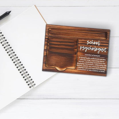 School Psychologist Gifts for Women, School Psychologist Office Sign, Thank You Gifts for School Psychologist, Funny Desk for Women Office,School Psych Gift Desk Retro Note Pad Holder VN336