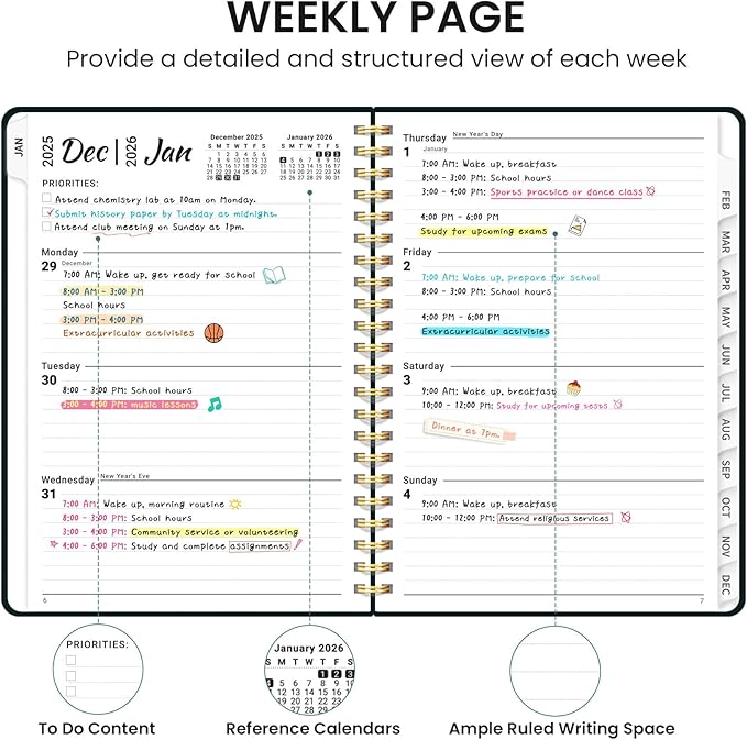 2026 Planner, Aesthetic Weekly and Monthly Planner for Women, Jan 2026 to Dec 2026, Hardcover 2026 Calendar Book with Monthly Tabs, Inner Pocket, Perfect for Office Home School - A4 (8.5" x 11"), Insects in Blooms