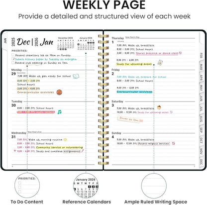 2026 Planner, Aesthetic Weekly and Monthly Planner for Women, Jan 2026 to Dec 2026, Hardcover 2026 Calendar Book with Monthly Tabs, Inner Pocket, Perfect for Office Home School - A4 (8.5" x 11"), Insects in Blooms