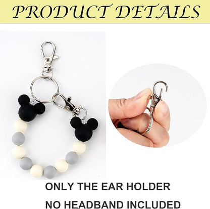 2Pcs Mouse Ear Holder for Backpack Beaded Lanyard Keychain Park Trip Essentials Headband Hanging Display Accessories