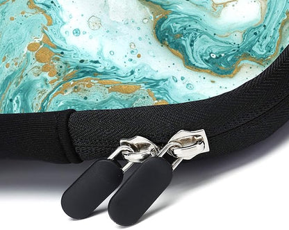 11.6" 12.2 inches Laptop Sleeve Chromebook Case Ultrabook Case Notebook Sleeve Tablet Case Neoprene Handle Sleeve for Men Women, Two Pockets Fit Apple MacBook Air Samsung Acer HP(Green Marble)