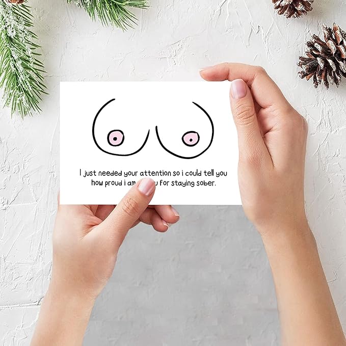 Funny Sobriety Card, Sobriety Gift for Men Women, Sober Card for Sober Loved One in Recovery