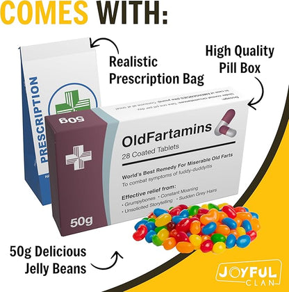 Funny Prank Pill Box with Sweets, Gag Gifts for Men, 20th 30th 40th 50th 60th 70th Birthday Gifts for Him, Novelty Joke Birthday Gifts for Boyfriend, Birthday Gift Hamper for Her, Secret Santa Gifts