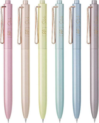 Mr. Pen- Retractable Gel Pens, 6 Pack, Black Ink Gel Pens Fine Point, Metallic Colorful Barrels, Retractable Pens, Gel Ink Pens, Aesthetic Pens for Journaling Fine Tip Pens