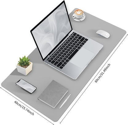 Bloss Large Desk Pad, Desk Mat, Desk Pads on Top of Desks, Computer Mat Non-Slip, Desk Blotter Waterproof, Easy to Clean - Light Grey (31.5 x 15.7 Inches)