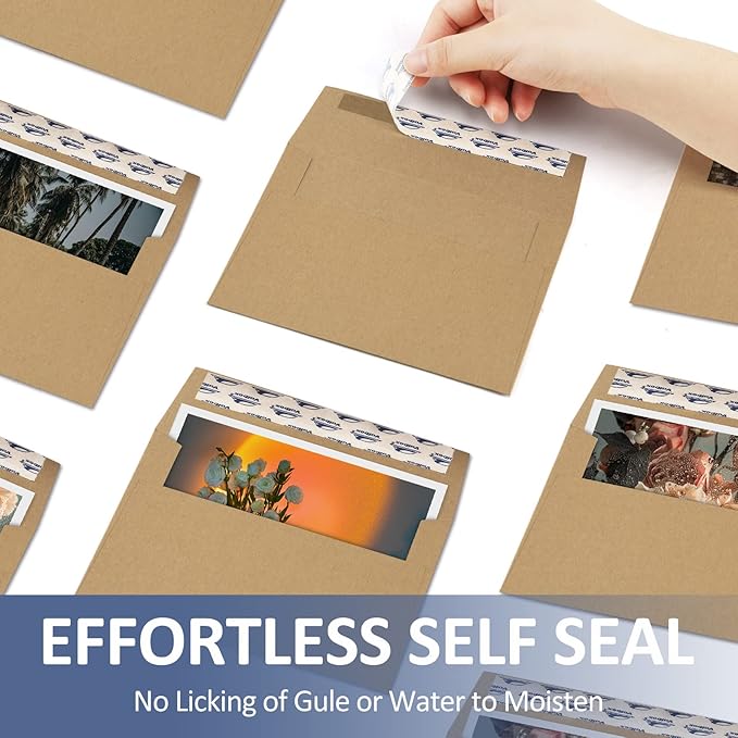 ValBox A1 Invitation Envelopes 100 Qty - 3.5 x 5" Brown Envelopes Self Seal for Invitations, Wedding, Baby Shower, Small Gift Cards, Thank You Notes, RSVP - 5.125 x 3.625 Inches