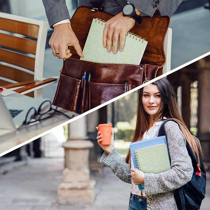 Spiral Notebook College Ruled Soft Cover Suede Aesthetic Note book 160pages 8.5" x 6.34" For Work Note taking,Journals For Writing School Office With Double-Sided Pocket,100GSM Thick Paper