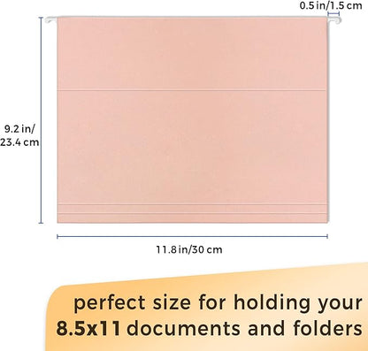 SUNEE 25 Count Hanging File Folders, Pastel Colors, Hanging File Folders Letter Size, Hanging Folders with 1/5-cut Tabs, Designed for Bulky Files, Filing Cabinets, Medical Charts