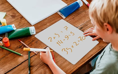 1 Small Dry Erase Board for Kids - Mini White Board for Students and Teachers - Durable and Portable Individual Whiteboard with Rounded Corners - Double Sided Small White Boards (9x12 Inches)