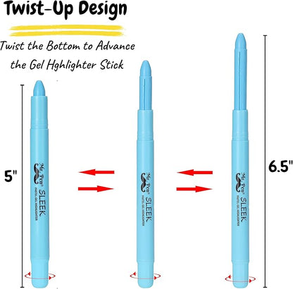 Mr. Pen Gel Highlighters Assorted Colors - 16 Pcs (8 Pastel & 8 Vibrant), No Bleed Bible Highlighters