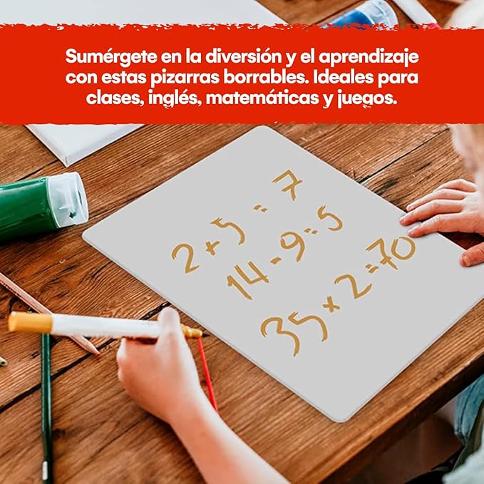 6 Premium Small Dry Erase Board 9"x12"- Portable Dry Erase Lap Board, Handheld Whiteboard- White Boards for Students - Small Whiteboard | Double Sided Erasable White Boards Dry Erase- 6 Pk