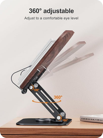 Book Stand for Reading, 360° Adjustable Book Holder, Foldable Book Holder Stand, Cookbook Stand, Textbook Stand, Bible Stand, Music Scores Stand, Laptop Stand, Tablet Stand