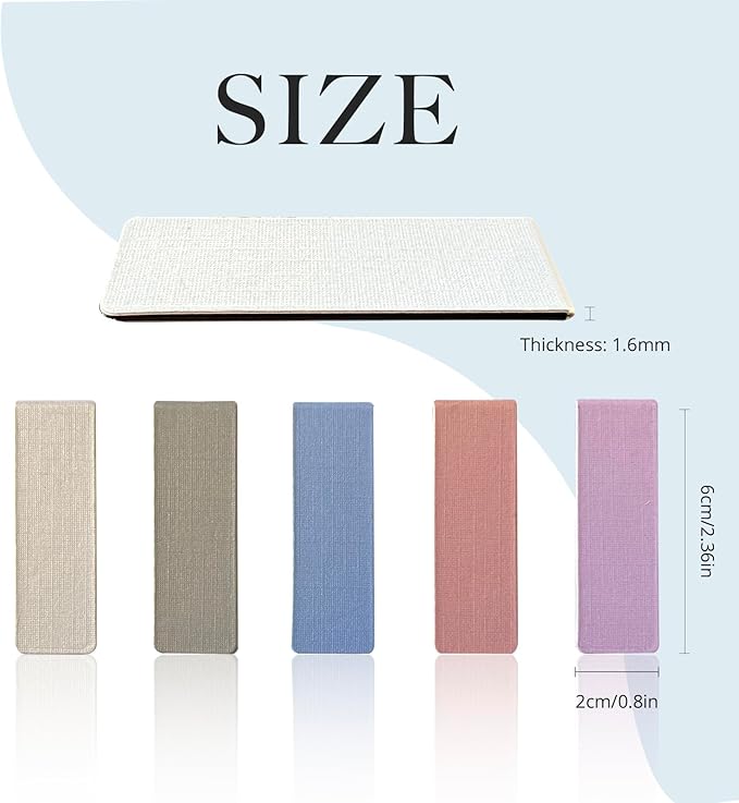 15 Pieces Bookmarks, Magnetic Bookmarks for Women, Men, Book Lovers Page Markers for Students Teachers Reading, Solid Color