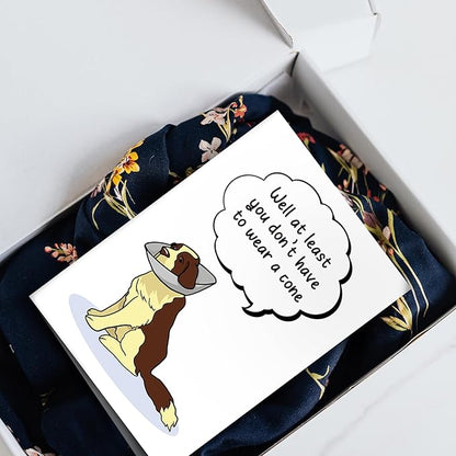 Funny Get Well Card Gift, Get Well Soon Card, Humorous Surgery Recovery Gifts for Women Men, At Least You Don't Have to Wear A Cone