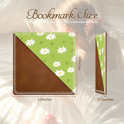 Personalized Leather Bookmarks, Fun & Cute Book Accessories for Reading Lovers, Unbreakable Page Markers for Women Men Girls Boys Student Teacher Kids Retirement Birthday Gifts (Lovely Flower)