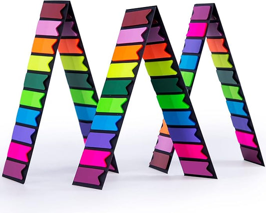 Golcellia 1200 Pieces Sticky Tabs Index Tabs, Book Tabs Flags Sticky Note Colored Writable and Repositionable Book Markers, (10 Colors, 6 Sets) Book Annotation Tabs Supplies