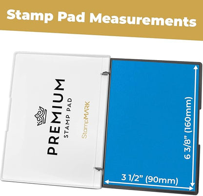 Premium Stamp Pad Large Size 3.5" x 6" - for Traditional Rubber Stamps - Felt Pad Sky Blue Color
