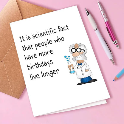 Funny Birthday Card For Old Men or Women, Humorous Greeting Card for Him or Her, 5x7 inches, Modern Style, Unisex-Adults