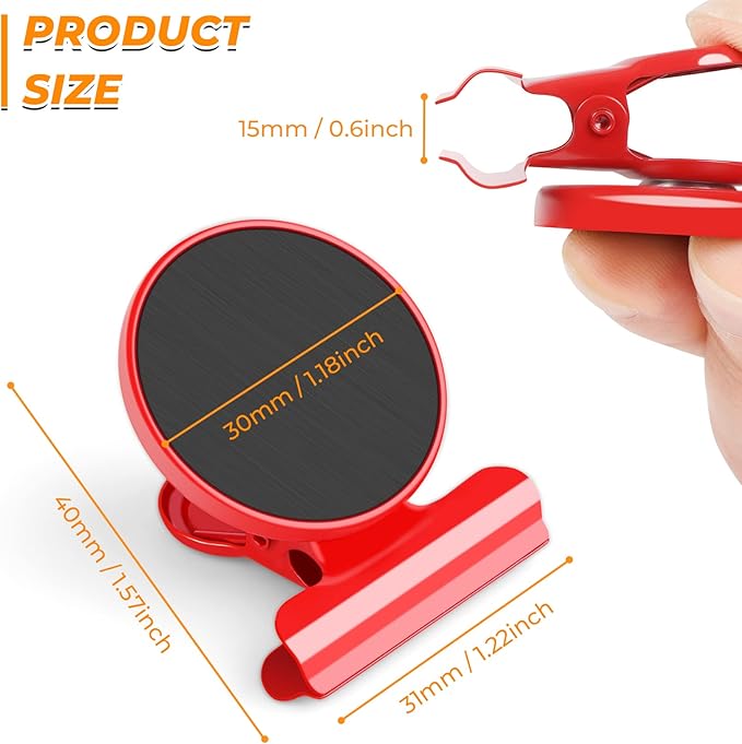 20 Pack Magnetic Clips Fridge Magnet, Refrigerator Magnets, Strong Magnets with Clips for Whiteboard, Home Office, Cruise (Light Red)