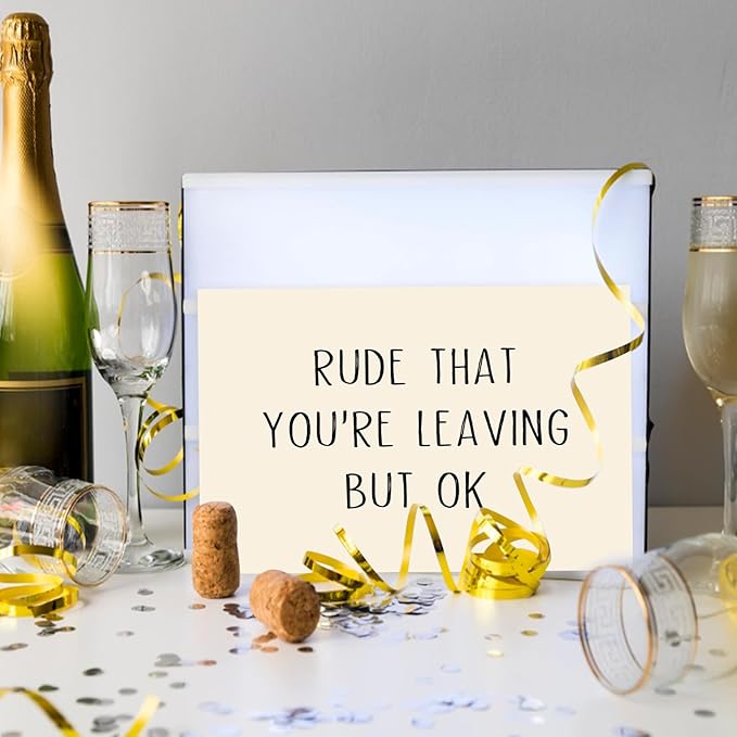 Asmallgf Rude Coworker Leaving Farewell for Women Men, Humorous Work Friend Going Away Gifts, Rude That You're Leaving But Ok