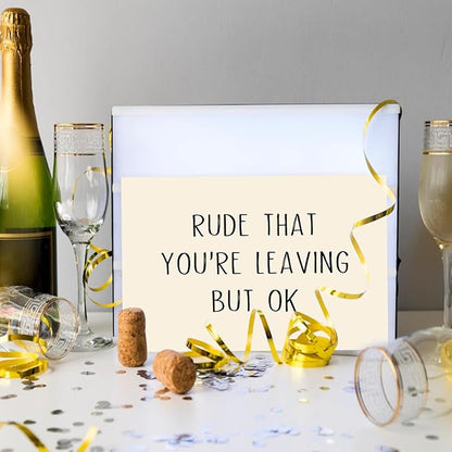 Asmallgf Rude Coworker Leaving Farewell for Women Men, Humorous Work Friend Going Away Gifts, Rude That You're Leaving But Ok