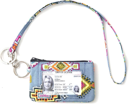 WONDERFUL FLOWER Lanyard Wallet, ID Holder with Lanyard, ID Wallet with Lanyard, Keychain Wallet for Women