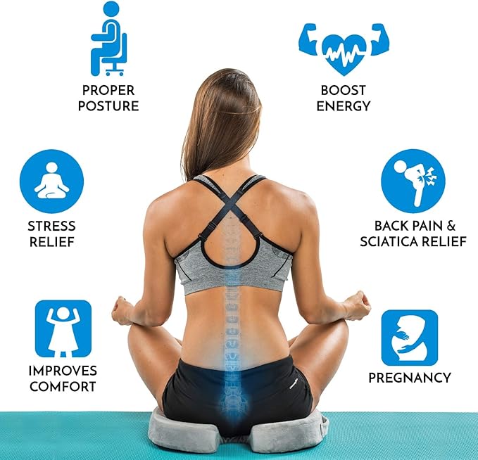 ComfiLife Gel Enhanced Seat Cushion – Office Chair Cushion – Non-Slip Gel & Memory Foam Coccyx Cushion for Tailbone Pain - Desk Chair Car Seat Cushion Driving - Sciatica & Back Pain Relief (Gray)