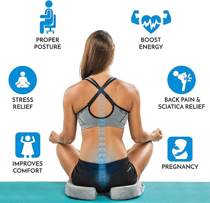 ComfiLife Gel Enhanced Seat Cushion – Office Chair Cushion – Non-Slip Gel & Memory Foam Coccyx Cushion for Tailbone Pain - Desk Chair Car Seat Cushion Driving - Sciatica & Back Pain Relief (Gray)