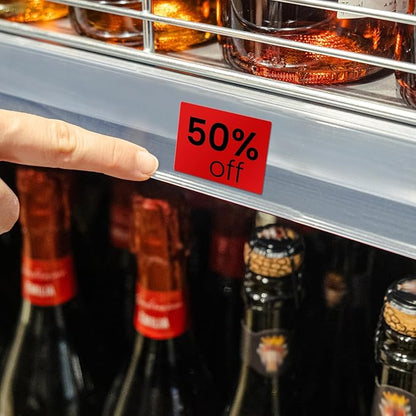 Clabel Thermal Label 1.57'' x 1.18'' (40x30mm) Self-Adhesive Stickers for 220B/221B/230B Label Maker 330 Labels/Roll Black Text on Red Paper in Stronger Waterproof Tear-Resistant for Business Home